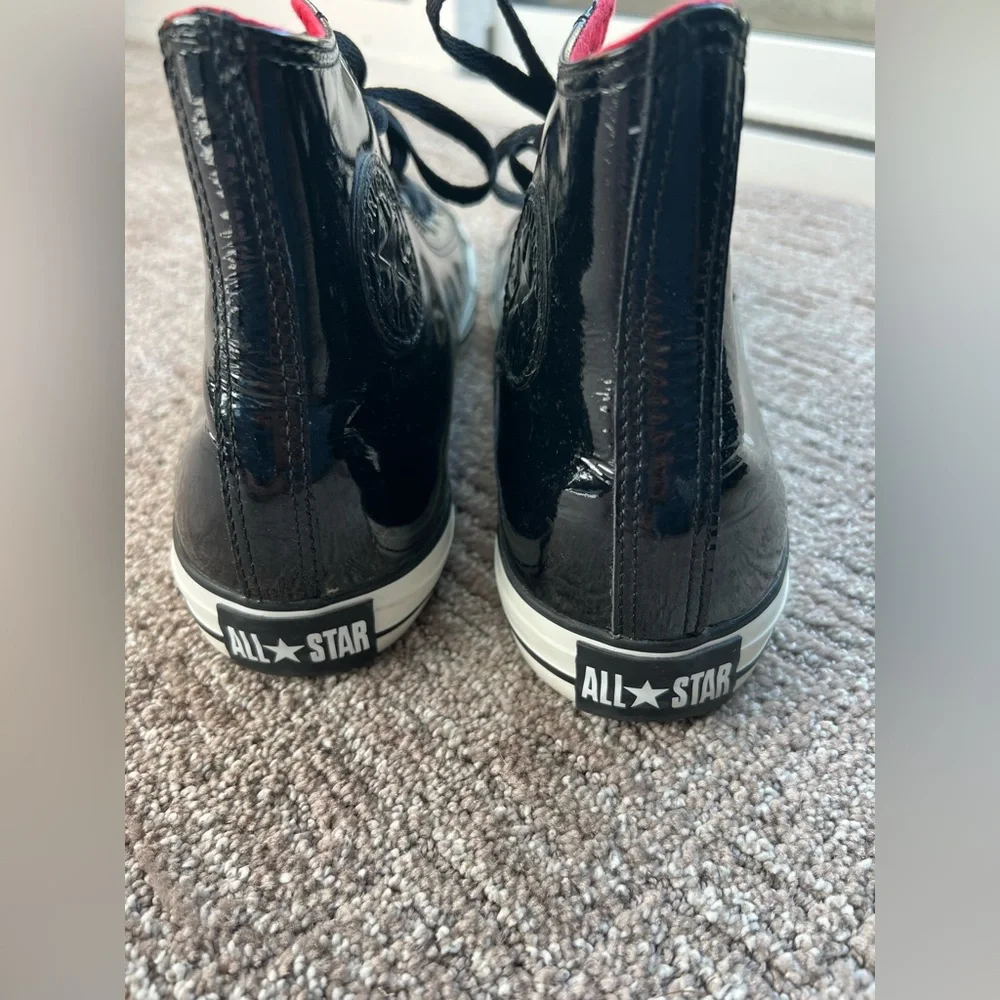 EUC Converse Chuck Taylor All Star Black Patent Leather High Top Men’s Size 10 - Picture 5 of 8